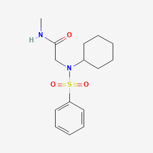 molecular formula C15H22N2O3S B5776090 N~2~-cyclohexyl-N-methyl-N~2~-(phenylsulfonyl)glycinamide 