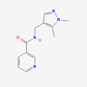 molecular formula C12H14N4O B5776151 N-[(1,5-dimethylpyrazol-4-yl)methyl]pyridine-3-carboxamide 