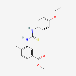 molecular formula C18H20N2O3S B5776169 METHYL 3-{[(4-ETHOXYANILINO)CARBOTHIOYL]AMINO}-4-METHYLBENZOATE 
