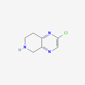 molecular formula C7H8ClN3 B577617 2-Chloro-5,6,7,8-tetrahydropyrido[3,4-B]pyrazine CAS No. 1260670-14-1