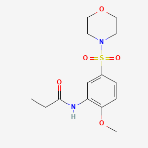 molecular formula C14H20N2O5S B5776202 N-(2-methoxy-5-morpholin-4-ylsulfonylphenyl)propanamide 