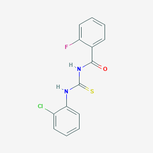 molecular formula C14H10ClFN2OS B5776239 N-[(2-chlorophenyl)carbamothioyl]-2-fluorobenzamide 
