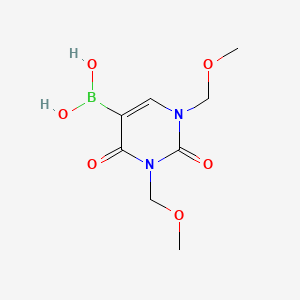 molecular formula C8H13BN2O6 B577624 (1,3-Bis(methoxymethyl)-2,4-dioxo-1,2,3,4-tetrahydropyrimidin-5-yl)boronic acid CAS No. 1256346-16-3