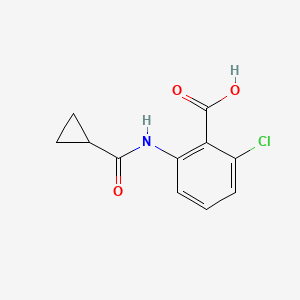 molecular formula C11H10ClNO3 B577630 2-Chloro-6-[(cyclopropylcarbonyl)amino]benzoic Acid CAS No. 1314406-53-5