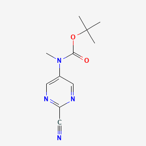 molecular formula C11H14N4O2 B577636 tert-butyl N-(2-cyanopyrimidin-5-yl)-N-methylcarbamate CAS No. 1260641-26-6