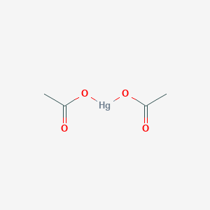 molecular formula C4H6O4Hg<br>Hg(CH3COO)2<br>Hg(C2H3O2)2<br>C4H6HgO4 B057764 Acetic acid, mercury(2+) salt (2:1) CAS No. 1600-27-7