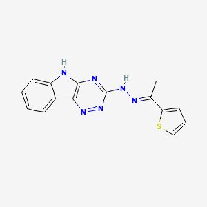 molecular formula C15H12N6S B5776492 N-[(E)-1-thiophen-2-ylethylideneamino]-5H-[1,2,4]triazino[5,6-b]indol-3-amine 