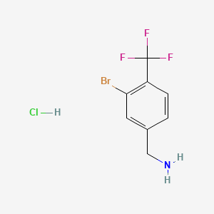 molecular formula C8H8BrClF3N B577658 (3-Bromo-4-(trifluoromethyl)phenyl)methanamine hydrochloride CAS No. 1214327-18-0