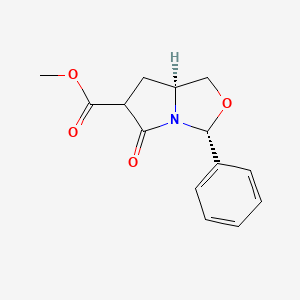 molecular formula C14H15NO4 B577669 (3R,7aS)-methyl 5-oxo-3-phenylhexahydropyrrolo[1,2-c]oxazole-6-carboxylate CAS No. 1264298-11-4