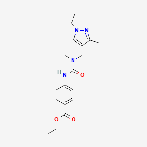 molecular formula C18H24N4O3 B5776719 Ethyl 4-[[(1-ethyl-3-methylpyrazol-4-yl)methyl-methylcarbamoyl]amino]benzoate 