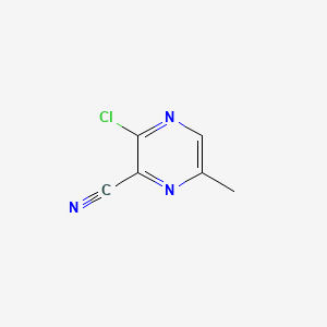 molecular formula C6H4ClN3 B577672 3-Chloro-6-methylpyrazine-2-carbonitrile CAS No. 1366181-81-8