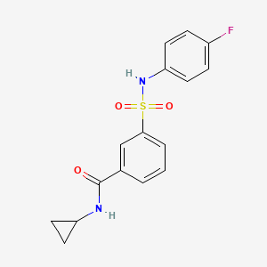 molecular formula C16H15FN2O3S B5776730 N-cyclopropyl-3-[(4-fluorophenyl)sulfamoyl]benzamide 
