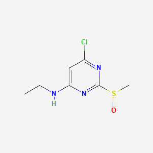 molecular formula C7H10ClN3OS B577675 6-Chloro-N-ethyl-2-(methylsulfinyl)pyrimidin-4-amine CAS No. 1289385-39-2