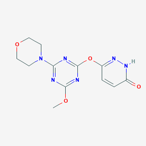 molecular formula C12H14N6O4 B5776768 6-[(4-METHOXY-6-MORPHOLINO-1,3,5-TRIAZIN-2-YL)OXY]-3-PYRIDAZINOL 
