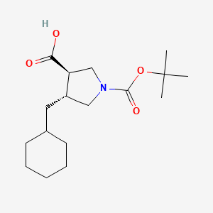 trans-1-(Tert-butoxycarbonyl)-4-(cyclohexylmethyl)pyrrolidine-3-carboxylic acid