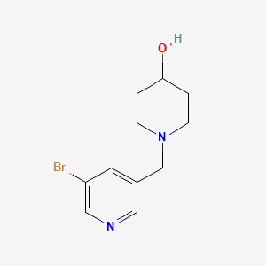 molecular formula C11H15BrN2O B577685 1-((5-Bromopyridin-3-yl)methyl)piperidin-4-ol CAS No. 1296224-86-6