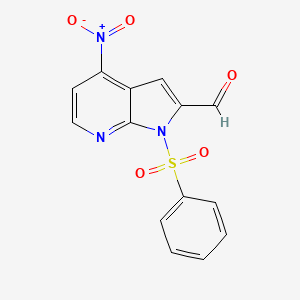 B577686 1-(Phenylsulphonyl)-4-nitro-7-azaindole-2-carbaldehyde CAS No. 1227270-49-6