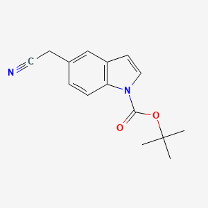 molecular formula C15H16N2O2 B577697 N-Boc-5-cyanomethylindole CAS No. 1255098-95-3