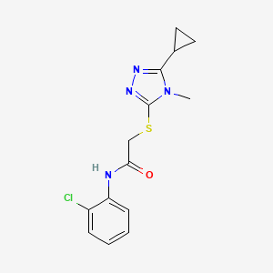 molecular formula C14H15ClN4OS B5777055 N-(2-chlorophenyl)-2-[(5-cyclopropyl-4-methyl-4H-1,2,4-triazol-3-yl)sulfanyl]acetamide 
