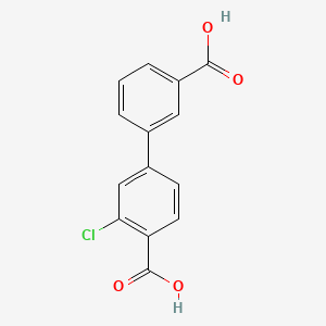 molecular formula C14H9ClO4 B577714 3'-Chloro-[1,1'-biphenyl]-3,4'-dicarboxylic acid CAS No. 1261992-51-1