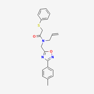 molecular formula C21H21N3O2S B5777183 N-[[3-(4-methylphenyl)-1,2,4-oxadiazol-5-yl]methyl]-2-phenylsulfanyl-N-prop-2-enylacetamide 