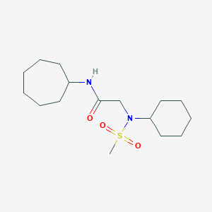 molecular formula C16H30N2O3S B5777186 N-cycloheptyl-2-[cyclohexyl(methylsulfonyl)amino]acetamide 