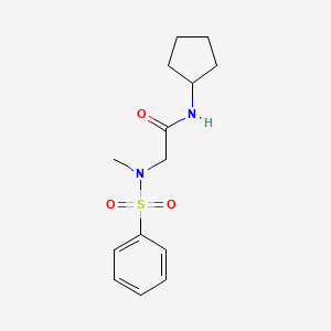 molecular formula C14H20N2O3S B5777219 N-cyclopentyl-N~2~-methyl-N~2~-(phenylsulfonyl)glycinamide 