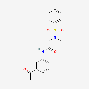 molecular formula C17H18N2O4S B5777327 N-(3-acetylphenyl)-N~2~-methyl-N~2~-(phenylsulfonyl)glycinamide 