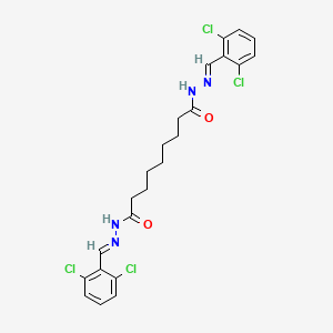 molecular formula C23H24Cl4N4O2 B5777440 N,N'-bis[(E)-(2,6-dichlorophenyl)methylideneamino]nonanediamide 
