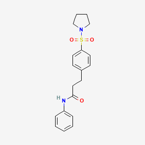 molecular formula C19H22N2O3S B5777479 N-PHENYL-3-[4-(PYRROLIDINE-1-SULFONYL)PHENYL]PROPANAMIDE 
