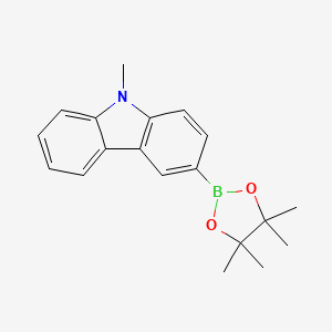 molecular formula C19H22BNO2 B577748 9-Methyl-3-(4,4,5,5-tetramethyl-1,3,2-dioxaborolan-2-yl)-9H-carbazole CAS No. 1217891-71-8