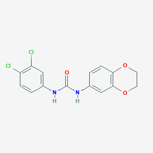 molecular formula C15H12Cl2N2O3 B5777494 N-(3,4-dichlorophenyl)-N'-(2,3-dihydro-1,4-benzodioxin-6-yl)urea 