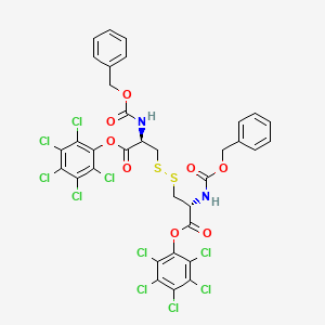(2,3,4,5,6-pentachlorophenyl) (2R)-3-[[(2R)-3-oxo-3-(2,3,4,5,6-pentachlorophenoxy)-2-(phenylmethoxycarbonylamino)propyl]disulfanyl]-2-(phenylmethoxycarbonylamino)propanoate