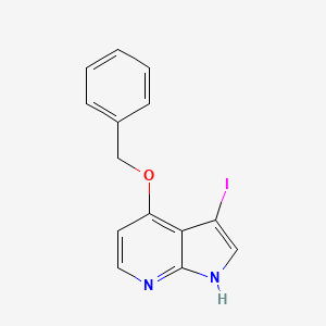 molecular formula C14H11IN2O B577766 4-(Benzyloxy)-3-iodo-1H-pyrrolo[2,3-b]pyridine CAS No. 1227270-65-6