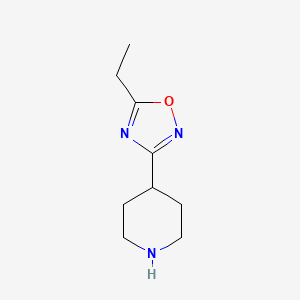 molecular formula C9H15N3O B577767 5-Ethyl-3-(piperidin-4-yl)-1,2,4-oxadiazole CAS No. 1226148-67-9