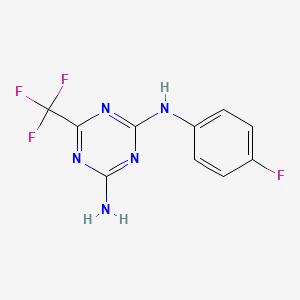 molecular formula C10H7F4N5 B5777699 N2-(4-FLUOROPHENYL)-6-(TRIFLUOROMETHYL)-1,3,5-TRIAZINE-2,4-DIAMINE 