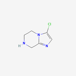 molecular formula C6H8ClN3 B577780 3-Chloro-5,6,7,8-tetrahydroimidazo[1,2-a]pyrazine CAS No. 1253801-38-5
