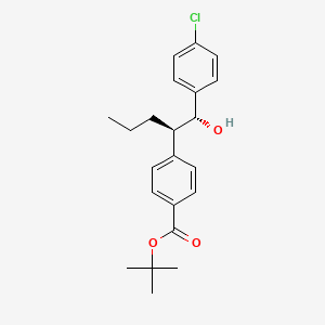 molecular formula C22H27ClO3 B577784 tert-Butyl 4-((1R,2R)-1-(4-chlorophenyl)-1-hydroxypentan-2-yl)benzoate CAS No. 1215767-71-7