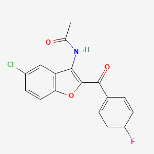 molecular formula C17H11ClFNO3 B5777863 N-{5-chloro-2-[(4-fluorophenyl)carbonyl]-1-benzofuran-3-yl}acetamide 