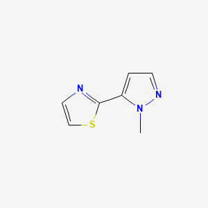 molecular formula C7H7N3S B577793 2-(1-methyl-1H-pyrazol-5-yl)thiazole CAS No. 1269292-62-7