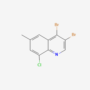 molecular formula C10H6Br2ClN B577794 3,4-Dibromo-8-chloro-6-methylquinoline CAS No. 1209853-66-6