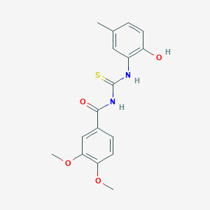 molecular formula C17H18N2O4S B5777957 N-[(2-hydroxy-5-methylphenyl)carbamothioyl]-3,4-dimethoxybenzamide 