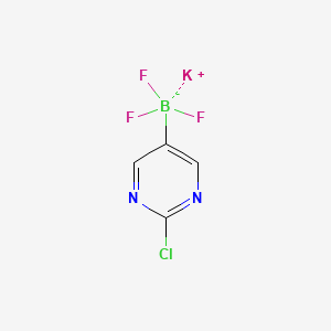 molecular formula C4H2BClF3KN2 B577797 Potassium (2-chloropyrimidin-5-yl)trifluoroborate CAS No. 1245906-70-0