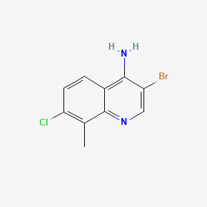 molecular formula C10H8BrClN2 B577800 3-Bromo-7-chloro-8-methylquinolin-4-amine CAS No. 1209929-39-4