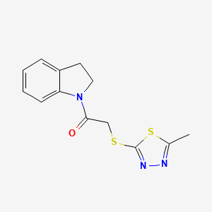 molecular formula C13H13N3OS2 B5778106 1-(2,3-dihydroindol-1-yl)-2-[(5-methyl-1,3,4-thiadiazol-2-yl)sulfanyl]ethanone 