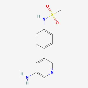 molecular formula C12H13N3O2S B577816 N-(4-(5-aminopyridin-3-yl)phenyl)methanesulfonamide CAS No. 1258624-12-2