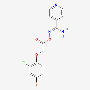 molecular formula C14H11BrClN3O3 B5778256 N'-{[2-(4-bromo-2-chlorophenoxy)acetyl]oxy}pyridine-4-carboximidamide 