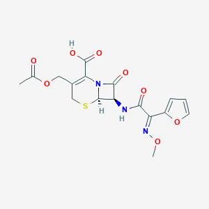 molecular formula C17H17N3O8S B057783 (6R,7R)-3-(acetyloxymethyl)-7-[[(2E)-2-(furan-2-yl)-2-methoxyiminoacetyl]amino]-8-oxo-5-thia-1-azabicyclo[4.2.0]oct-2-ene-2-carboxylic acid CAS No. 97232-98-9