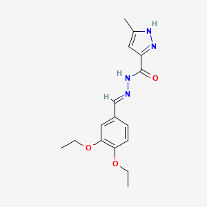 molecular formula C16H20N4O3 B5778322 N'-[(E)-(3,4-diethoxyphenyl)methylidene]-3-methyl-1H-pyrazole-5-carbohydrazide 