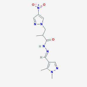 molecular formula C13H17N7O3 B5778331 N-[(E)-1-(1,5-DIMETHYL-1H-PYRAZOL-4-YL)METHYLIDENE]-2-METHYL-3-(4-NITRO-1H-PYRAZOL-1-YL)PROPANOHYDRAZIDE 